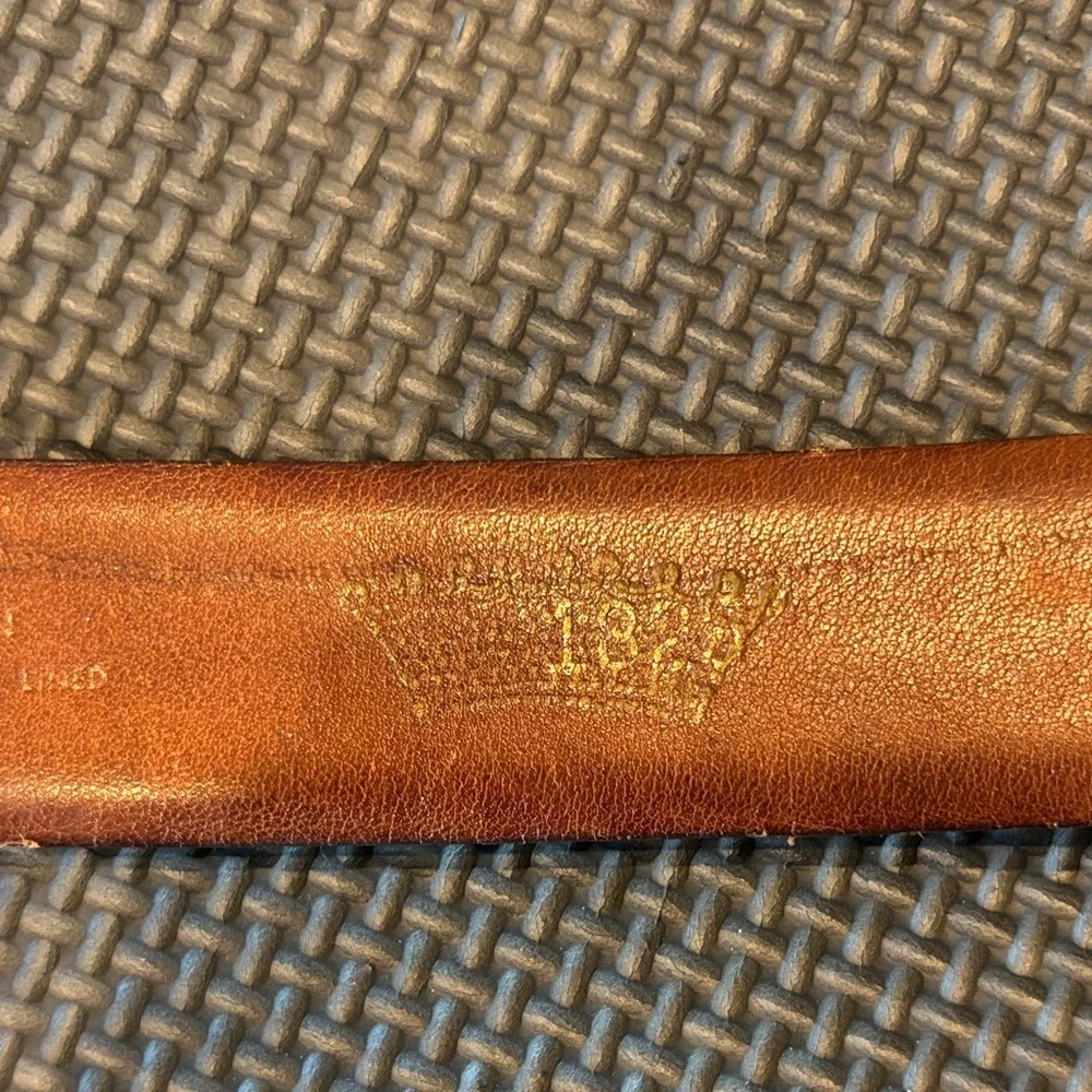 Alligator grain Brown Leather Belt with cashmere cowhide lining